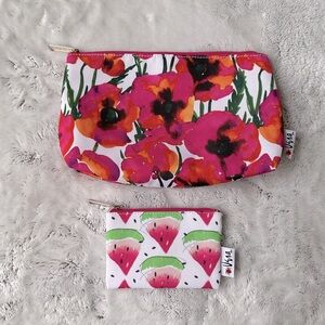 CLINIQUE Vera Neumann Floral Cosmetic 2 Bag Set NWOT